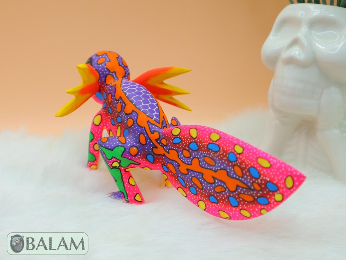 Alebrije from Oaxaca, alebrije, Copal wood sculpture, Wood Art, Alebrije art, Axolotl alebrije, Ajolote, Salamander, Cute axolotl alebrije - Image 10