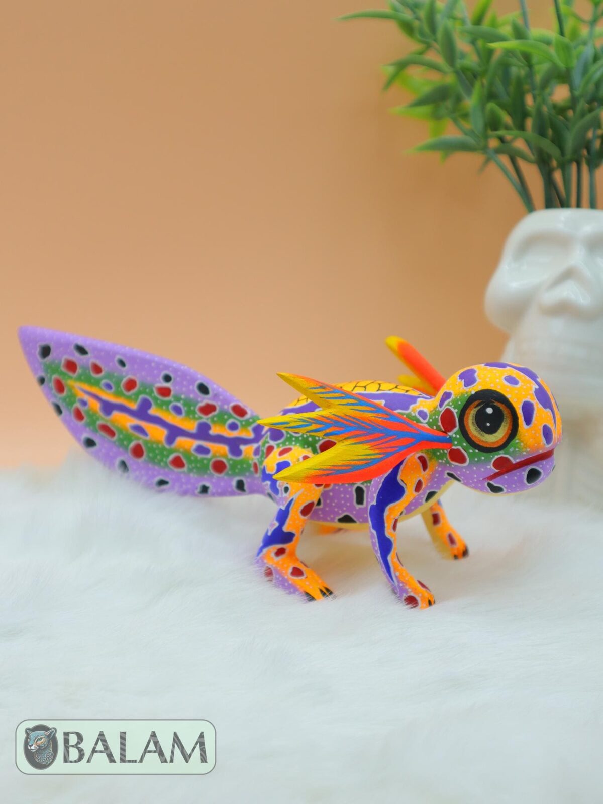 Alebrije from Oaxaca, alebrije, Copal wood sculpture, Wood Art, Alebrije art, Axolotl alebrije, Ajolote, Salamander, Cute axolotl alebrije - Image 5