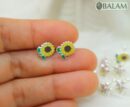 Silver stud earrings,.925 silver earrings, Avocado earrings, Sunflower earrings, Hummingbird earrings, Turtle earrings.