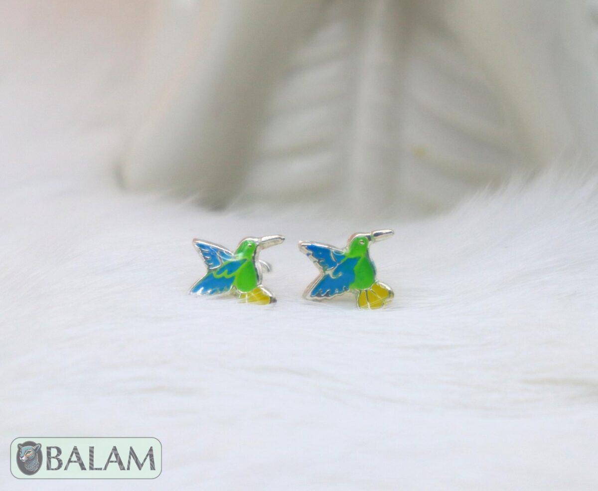 Silver stud earrings,.925 silver earrings, Avocado earrings, Sunflower earrings, Hummingbird earrings, Turtle earrings. - Image 6