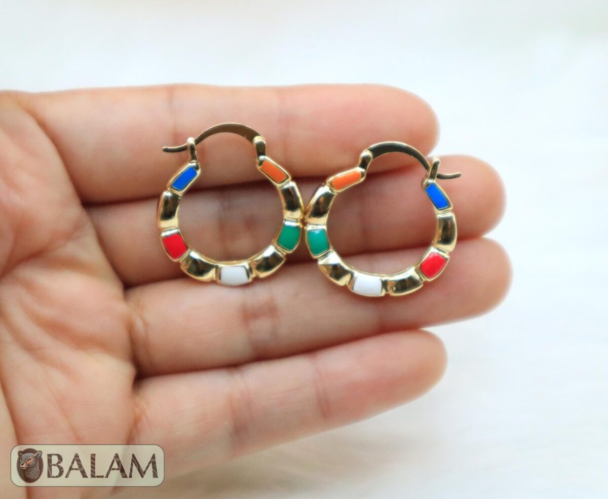 Gold plated earrings, Hoop earrings, Gold plated hoop earrings. - Image 2