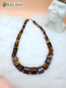 Tigers' eye necklace, The Mayan necklace, Ceremonial Necklace, tigers' eye beads.  19 inches