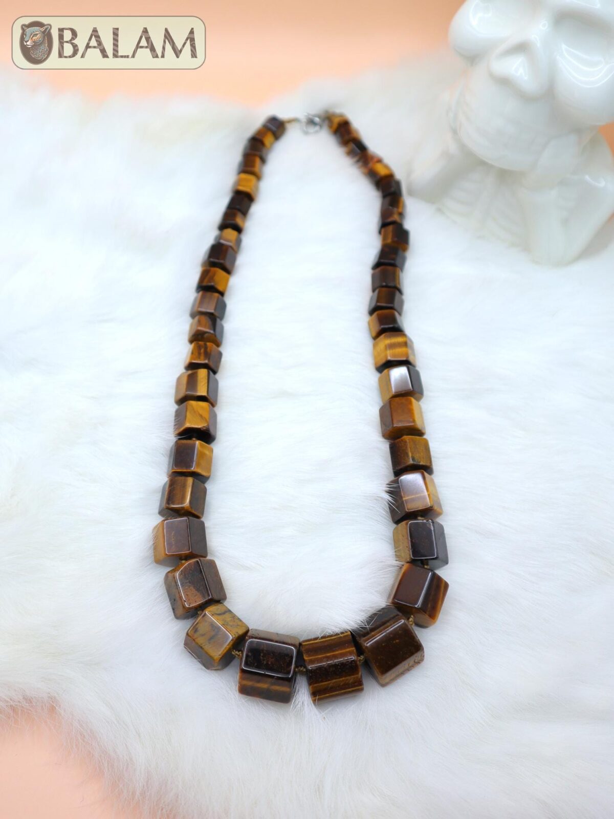 Tigers' eye necklace, The Mayan necklace, Ceremonial Necklace, tigers' eye beads.  19 inches - Image 7