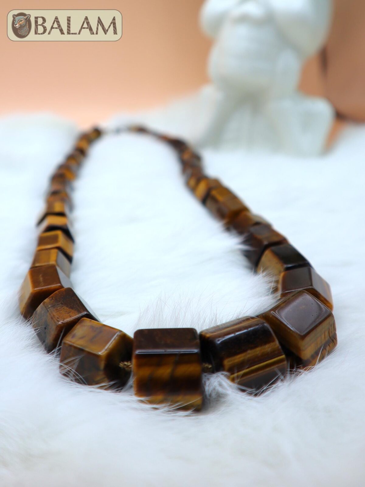 Tigers' eye necklace, The Mayan necklace, Ceremonial Necklace, tigers' eye beads.  19 inches - Image 8