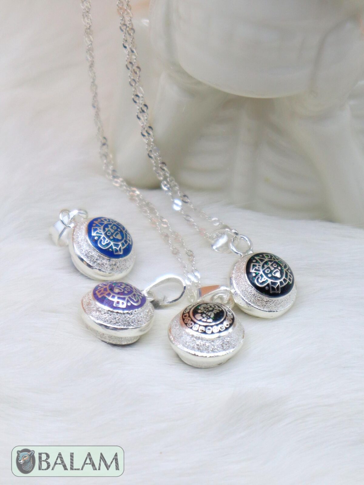 Angel Caller, Harmony ball, Chime bell pendant, 16 mm pendant (Small), 925 silver. Mayan symbols, Aztec Symbols. Read Description - Image 7