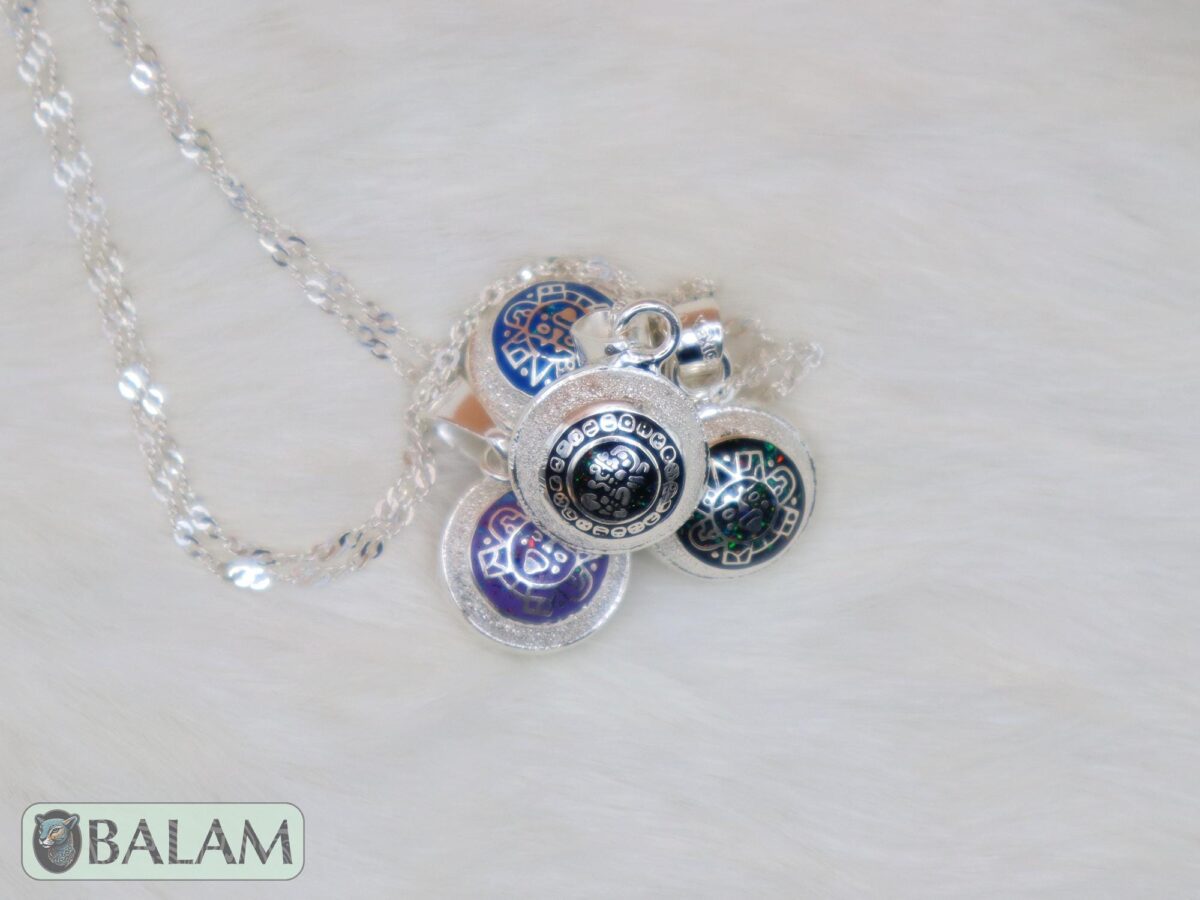 Angel Caller, Harmony ball, Chime bell pendant, 16 mm pendant (Small), 925 silver. Mayan symbols, Aztec Symbols. Read Description - Image 8