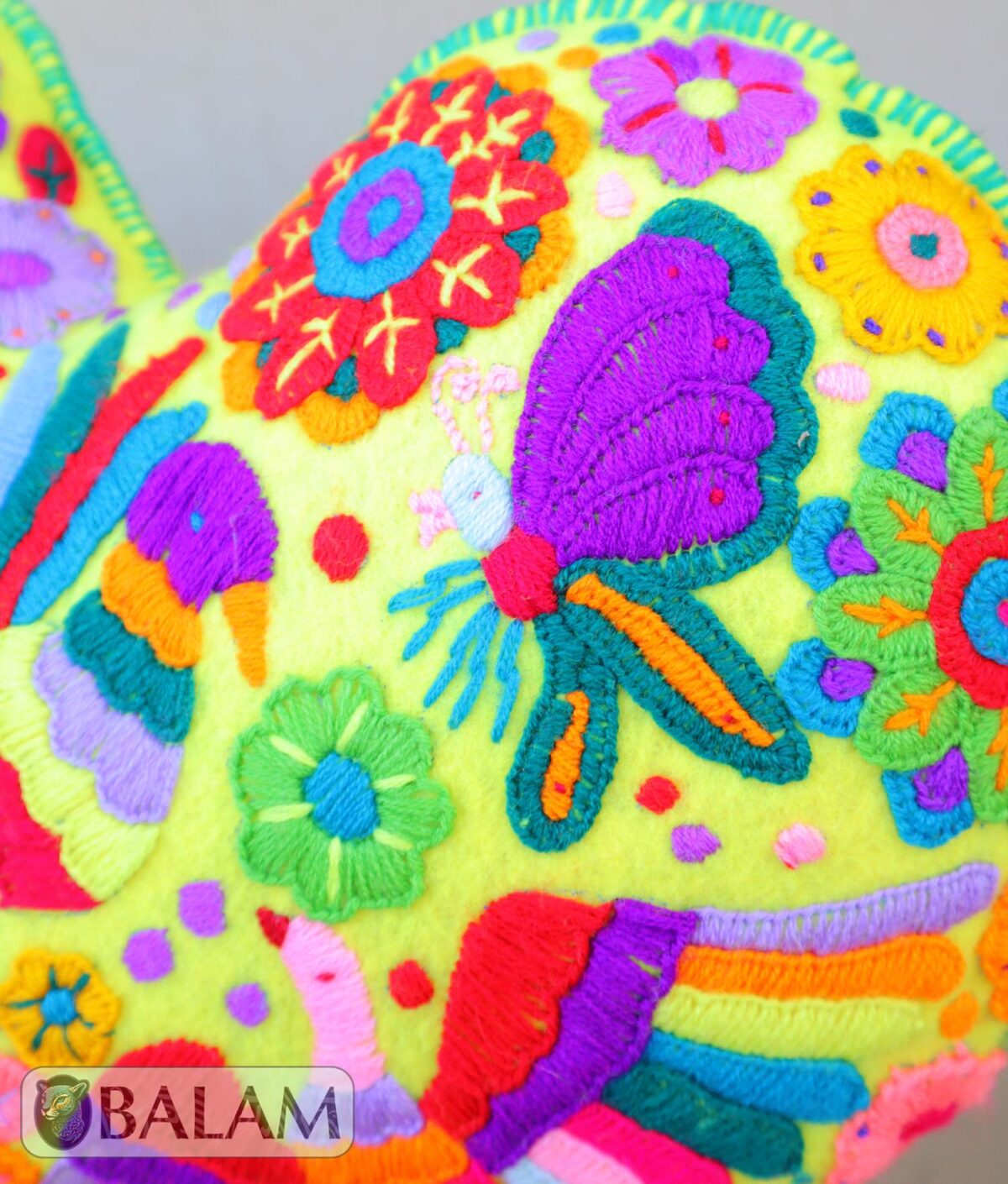 Mexican Cat throw Pillow, Felt Pillow, Mexican Heart throw Pillow, Colorful cushion. - Image 10
