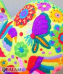 Mexican Cat throw Pillow, Felt Pillow, Mexican Heart throw Pillow, Colorful cushion.