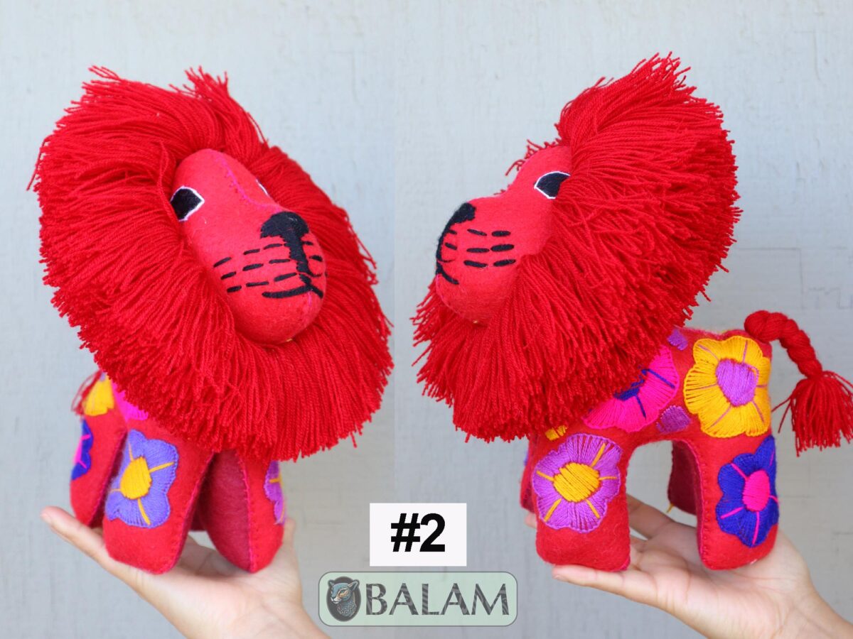 Donkey stuffed animal, Lion stuffed animal, Colorful Mexican handmade plushies, stuffed natural felt animal, Donkey Plushies. 10 - 12'' tall - Image 8