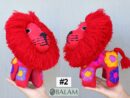 Donkey stuffed animal, Lion stuffed animal, Colorful Mexican handmade plushies, stuffed natural felt animal, Donkey Plushies. 10 - 12'' tall