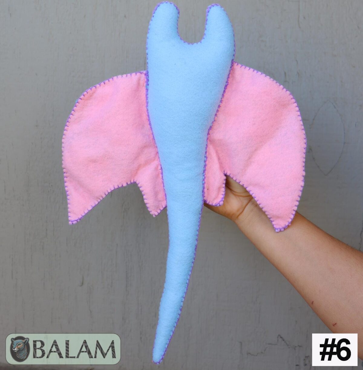 Stingray stuffed animal, Stingray Plush, Colorful Mexican handmade plushies, stuffed natural felt animal. 15'' long - Image 10
