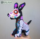 Skeleton cat stuffed animal, Cat stuffed animal, Colorful Mexican handmade plushies, Dia de Muertos Xolo dog. 10 - 11'' tall