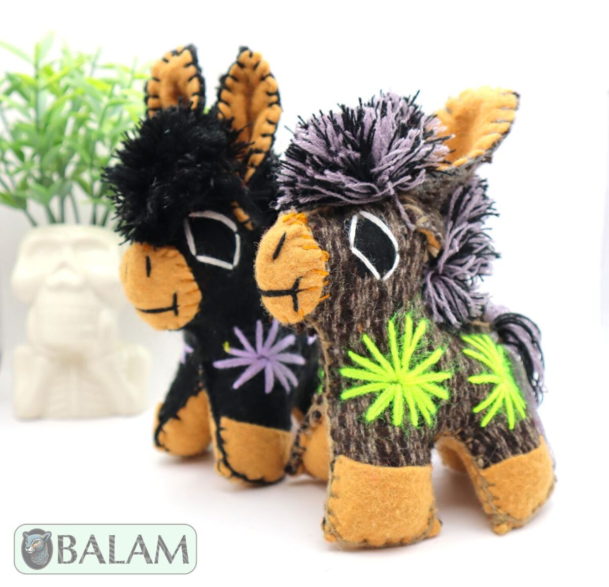 small stuffed animal, Donkey stuffed animal, doggy stuffed animal, Colorful Mexican handmade plushies, stuffed animal. 6'' to 9'' tall