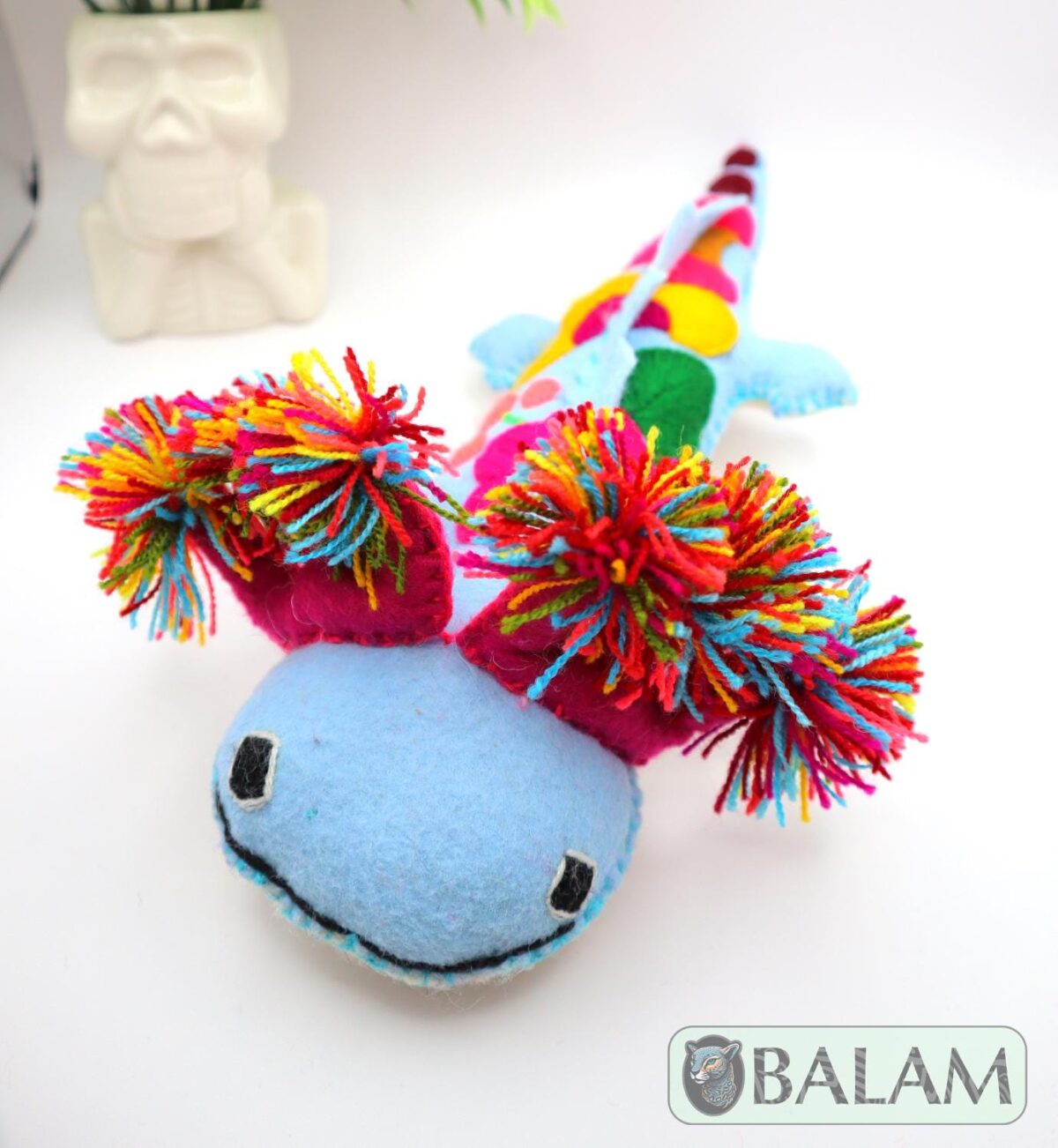 Axolotl stuffed animal, Axolotl Plush, Ajolote stuffed animal, Colorful Mexican handmade plushies. 12'' long