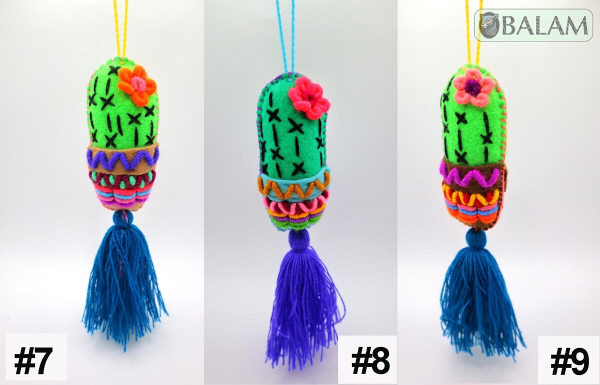Mexican Cactus Pom Pom tassel, Avocado ornament, Cactus Ornament, Mexican Felt Pom Pom, Tassel. - Image 4