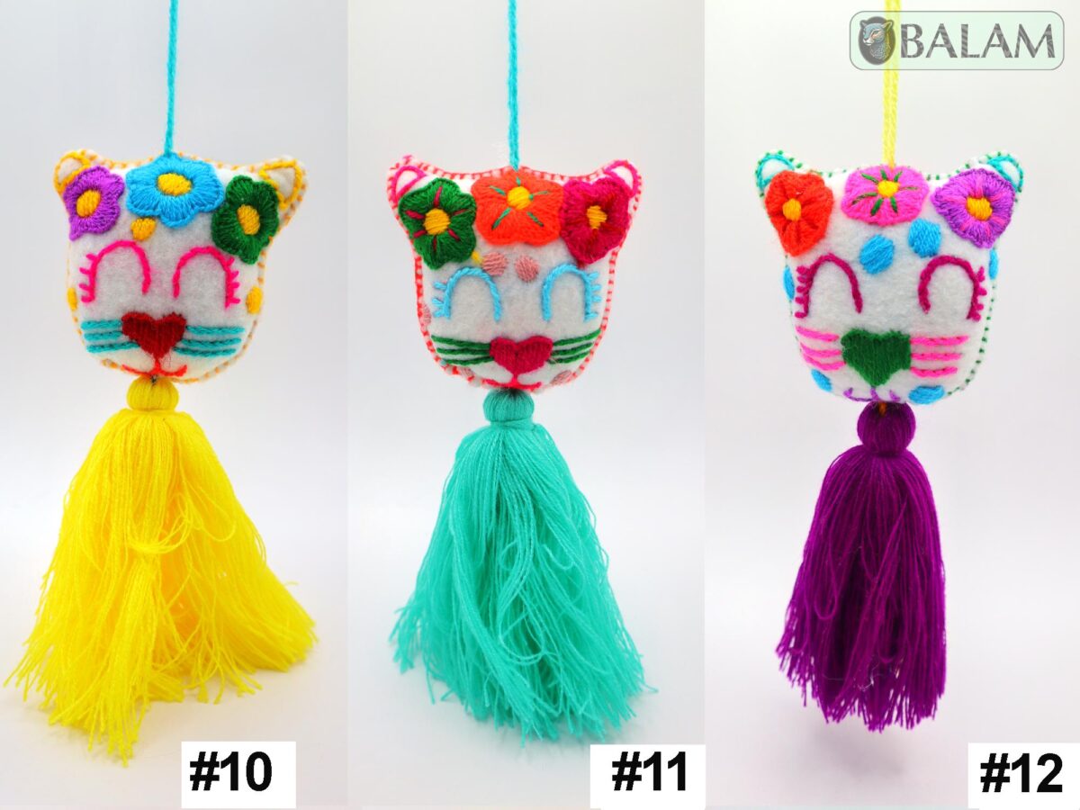 Mexican Cat Pom Pom tassel, Unicorn ornament, Cat Ornament, Unicorn tassel, Mexican Felt Pom Pom, Tassel. - Image 7