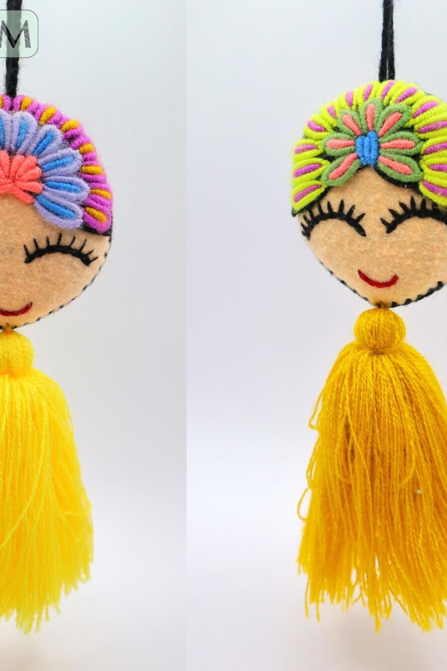 Mexican Cat Pom Pom tassel, Unicorn ornament, Cat Ornament, Unicorn tassel, Mexican Felt Pom Pom, Tassel.
