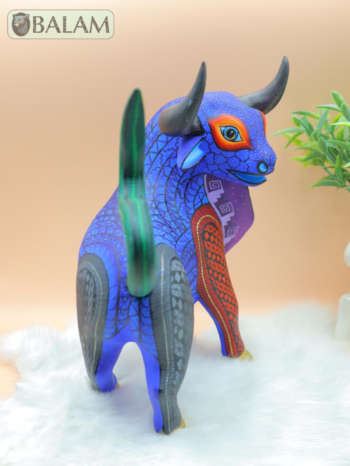 Bull alebrije, Alebrije from Oaxaca, alebrije, Copal wood sculpture, Wood Art, Alebrije art, Toro Alebrije. - Image 6
