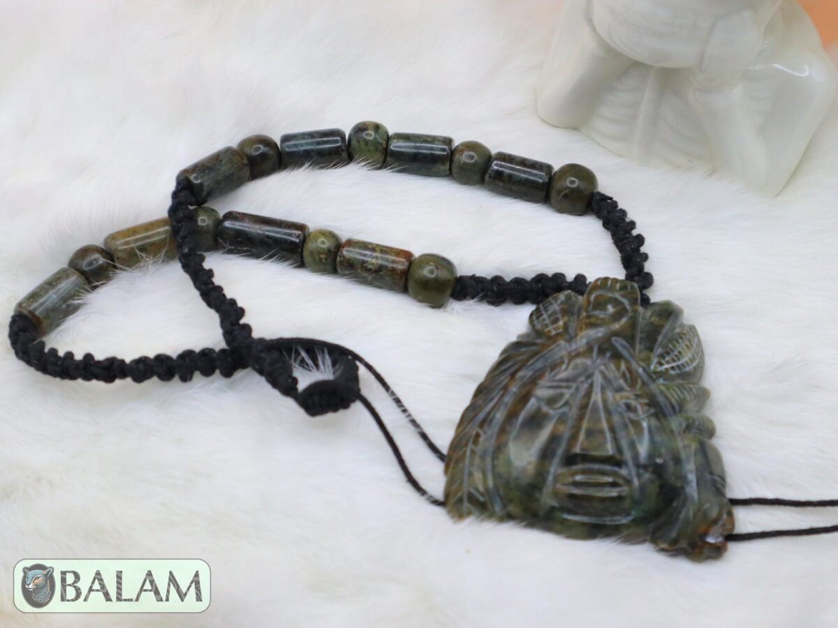 Ceremonial Necklace, Cinteotl Maize God, Huhunahpu Mayan god, Mayan Jade bead Necklace, Mayan Jade, Protective Necklace, Native Mayan. - Image 6