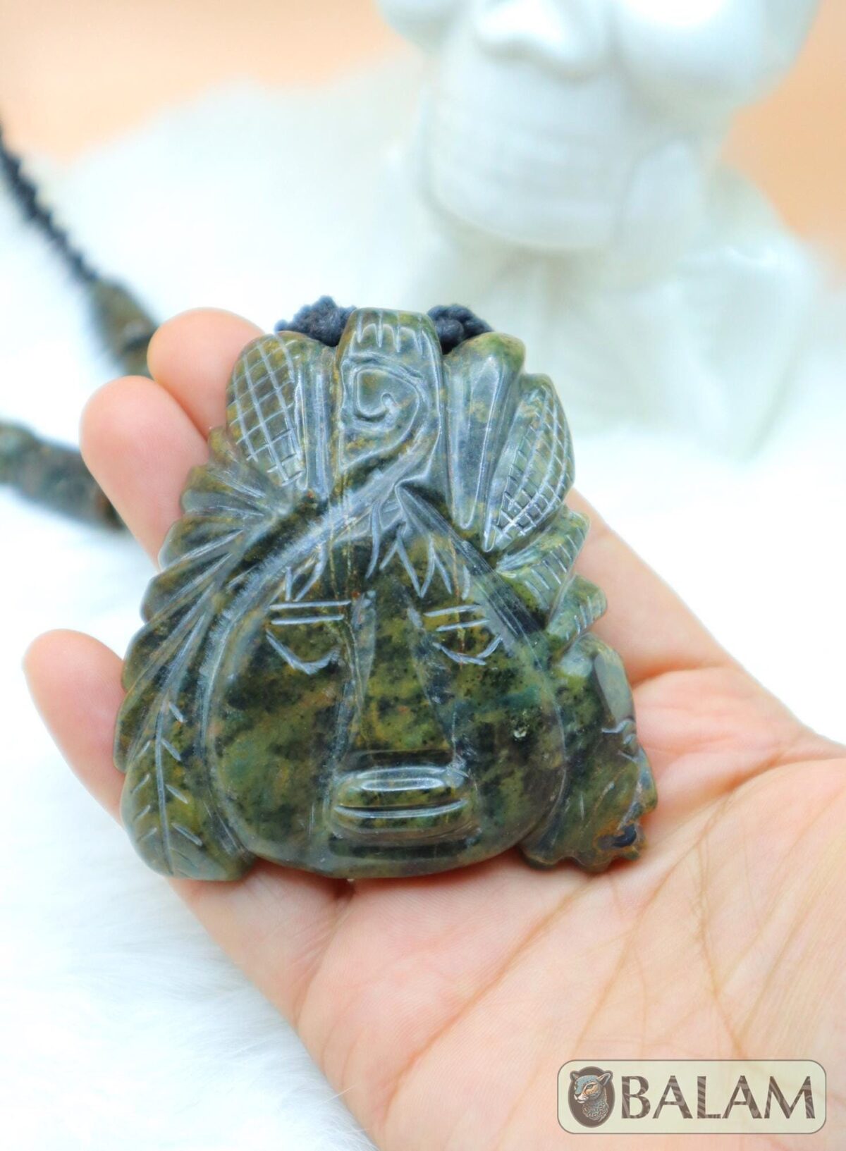 Ceremonial Necklace, Cinteotl Maize God, Huhunahpu Mayan god, Mayan Jade bead Necklace, Mayan Jade, Protective Necklace, Native Mayan.