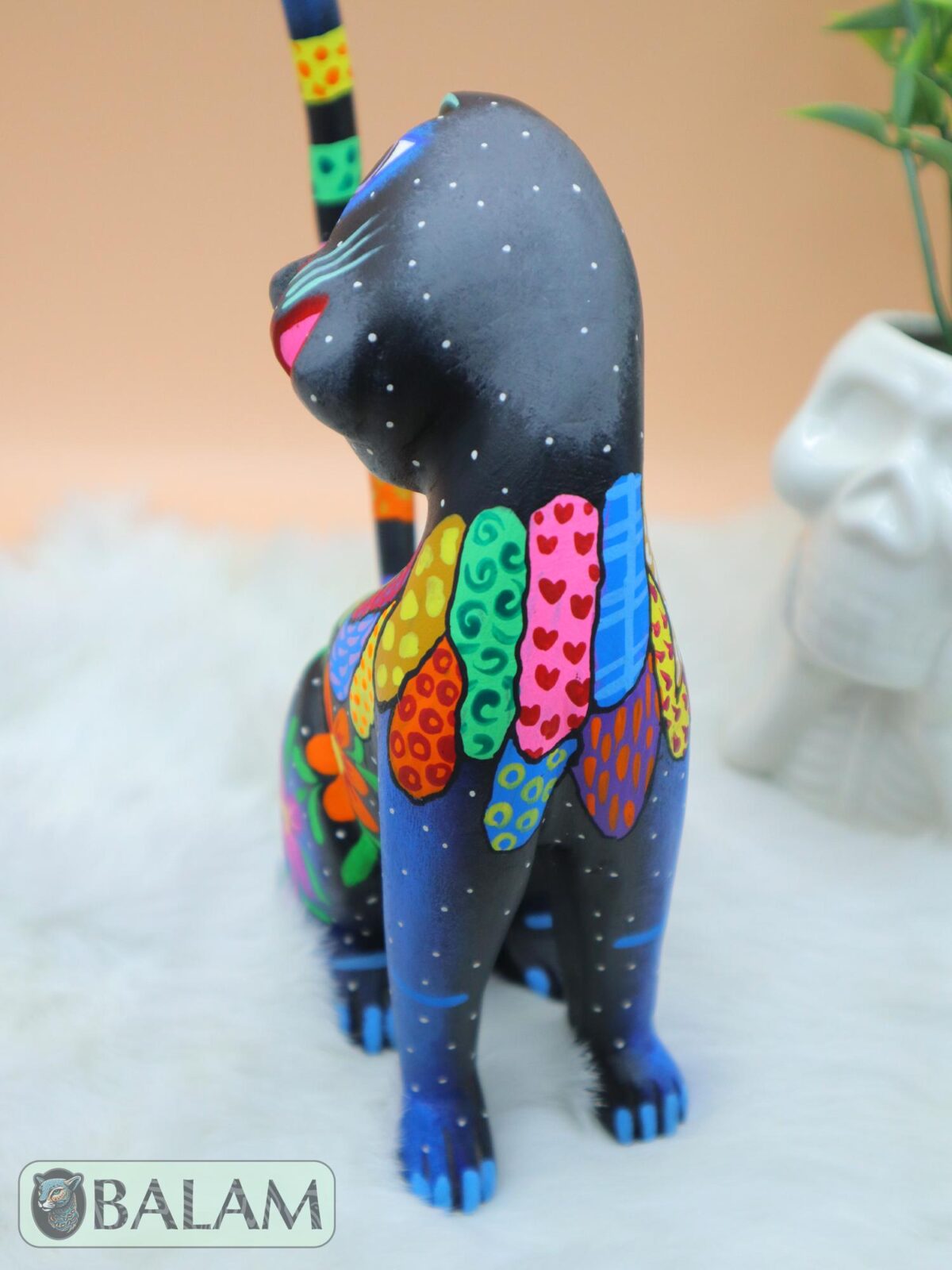 Night Cat alebrije, Gatito alebrije, Alebrije from Oaxaca, Cat alebrije, Copal wood sculpture, Wood Art, Alebrije art. - Image 8