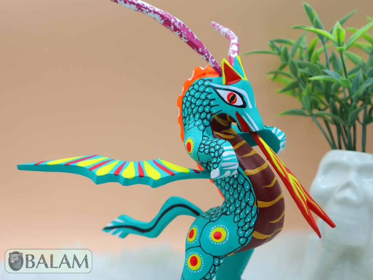 Dragon alebrije, Alebrije from Oaxaca, alebrije, Copal wood sculpture, Wood Art, Alebrije art, Dragon, snake with wings, magical creature. - Image 2
