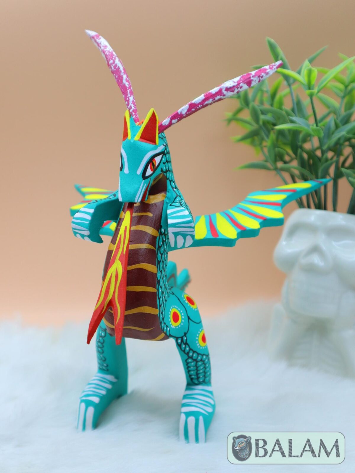 Dragon alebrije, Alebrije from Oaxaca, alebrije, Copal wood sculpture, Wood Art, Alebrije art, Dragon, snake with wings, magical creature. - Image 4