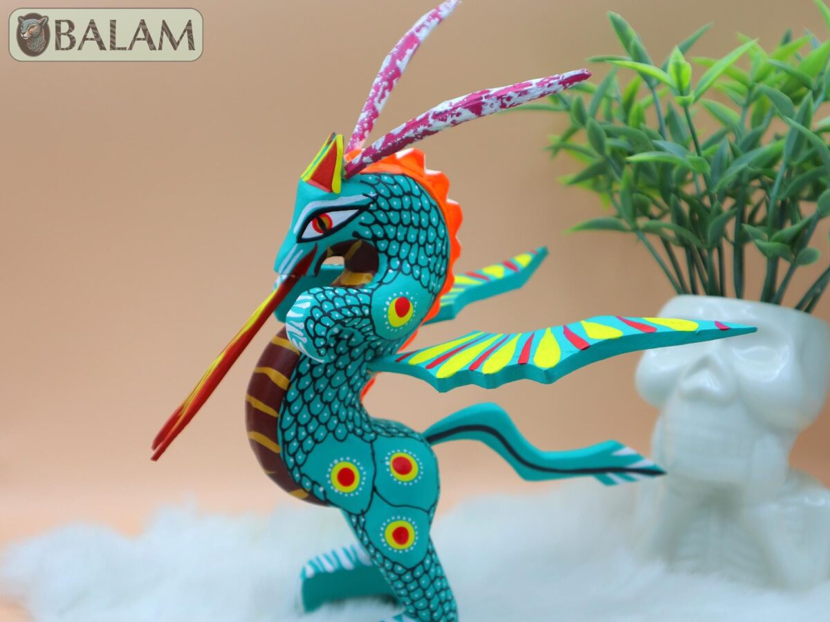 Dragon alebrije, Alebrije from Oaxaca, alebrije, Copal wood sculpture, Wood Art, Alebrije art, Dragon, snake with wings, magical creature. - Image 5