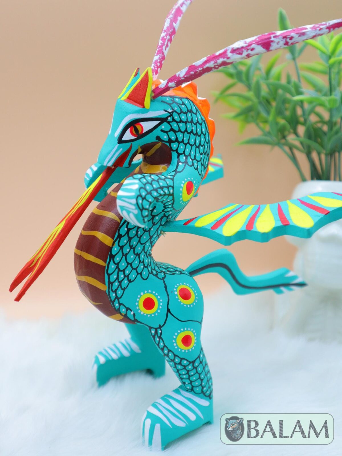 Dragon alebrije, Alebrije from Oaxaca, alebrije, Copal wood sculpture, Wood Art, Alebrije art, Dragon, snake with wings, magical creature. - Image 7