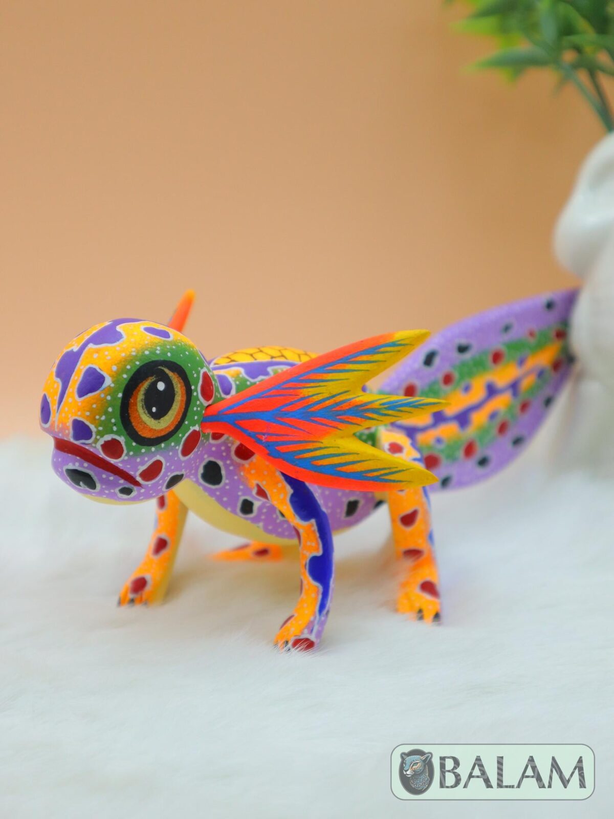 Alebrije from Oaxaca, alebrije, Copal wood sculpture, Wood Art, Alebrije art, Axolotl alebrije, Ajolote, Salamander, Cute axolotl alebrije - Image 3