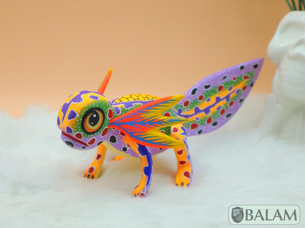 Alebrije from Oaxaca, alebrije, Copal wood sculpture, Wood Art, Alebrije art, Axolotl alebrije, Ajolote, Salamander, Cute axolotl alebrije