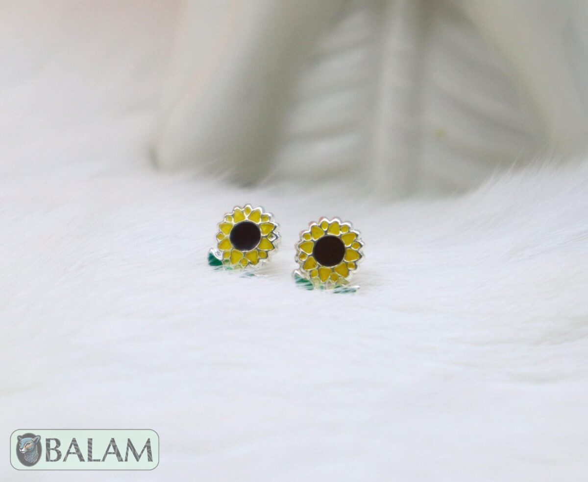 Silver stud earrings,.925 silver earrings, Avocado earrings, Sunflower earrings, Hummingbird earrings, Turtle earrings. - Image 7