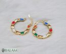 Gold plated earrings, Hoop earrings, Gold plated hoop earrings.