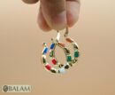 Gold plated earrings, Hoop earrings, Gold plated hoop earrings.