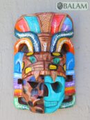 Mayan Warrior Mask, Cedar wooden duality mask, Duality mask, jaguar mask, Jaguar duality warrior mask, Mayan duality mask. 8 inches
