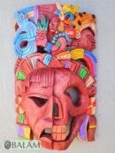 Mayan duality Mask, Cedar wooden duality mask, Duality mask, Kukulcan mask, jaguar warrior, Mayan duality mask. 15 inches