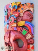 Mayan duality Mask, Cedar wooden duality mask, Duality mask, Kukulcan mask, jaguar warrior, Mayan duality mask. 15 inches