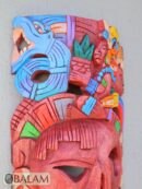 Mayan duality Mask, Cedar wooden duality mask, Duality mask, Kukulcan mask, jaguar warrior, Mayan duality mask. 15 inches