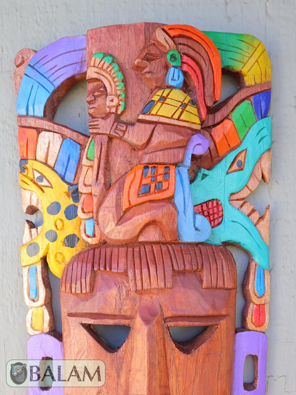 Mayan sacrifice Mask, Cedar wooden sacrifice mask, sacrifice to the gods mask, Kukulcan mask, jaguar warrior, Offering to the god. 15 inches