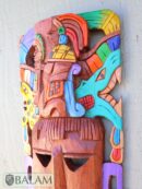Mayan sacrifice Mask, Cedar wooden sacrifice mask, sacrifice to the gods mask, Kukulcan mask, jaguar warrior, Offering to the god. 15 inches