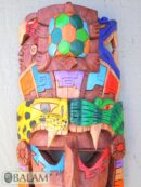 Mayan duality of jaguar and snake Mask, Cedar wooden Mayan mask, Mayan Sea turtle mask, Kukulcan snake mask, Jaguar, snake Mayan. 15 inches