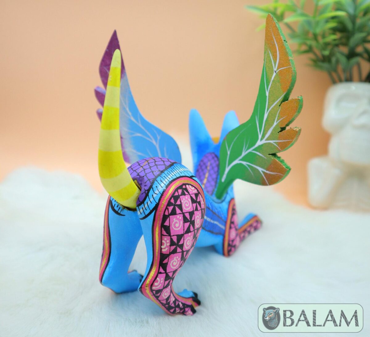 Playful Doggy, Playful Dante, Xoloitzcuintle Alebrije, Wood copal sculpture, Dog Alebrije, Dog with wings, Cute puppy, Alebrije Oaxaca art - Image 3