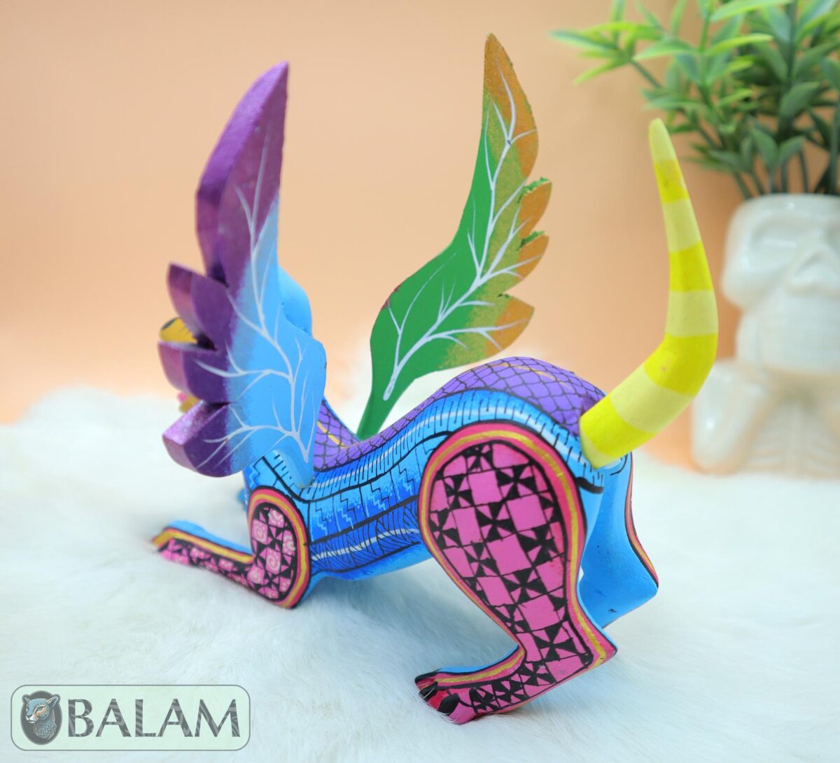 Playful Doggy, Playful Dante, Xoloitzcuintle Alebrije, Wood copal sculpture, Dog Alebrije, Dog with wings, Cute puppy, Alebrije Oaxaca art - Image 4