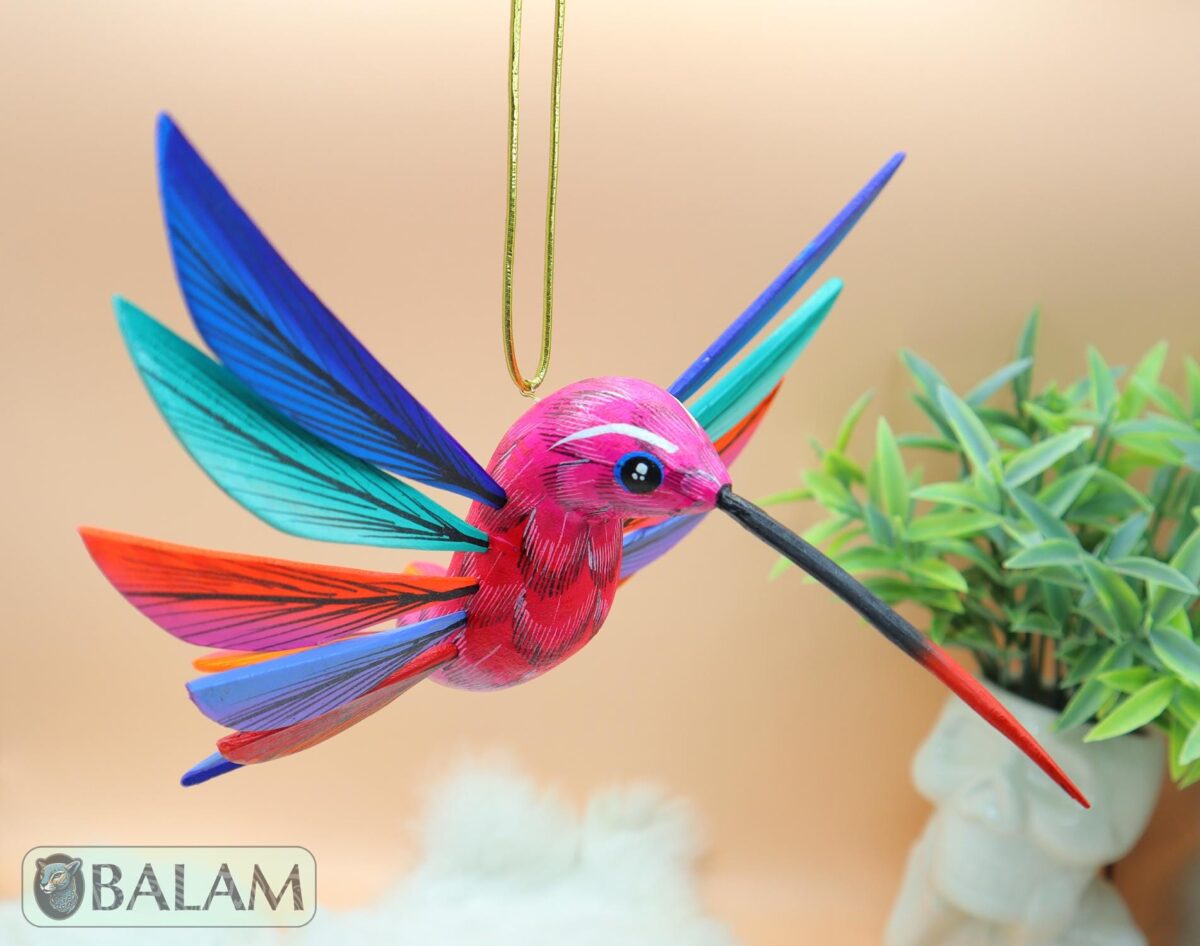 Hummingbird Alebrije, Hummingbird ornament, Wood copal sculpture, hummingbird, bird alebrije, Colibri alebrije, Big hummingbird alebrije. - Image 3