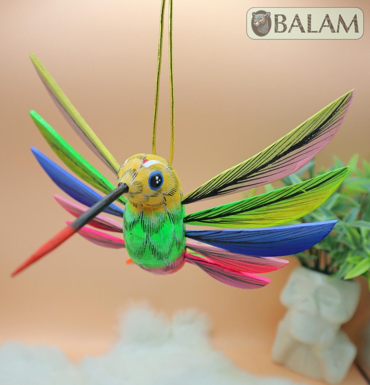 Hummingbird Alebrije, Hummingbird ornament, Wood copal sculpture, hummingbird, bird alebrije, Colibri alebrije, Big hummingbird alebrije. - Image 2