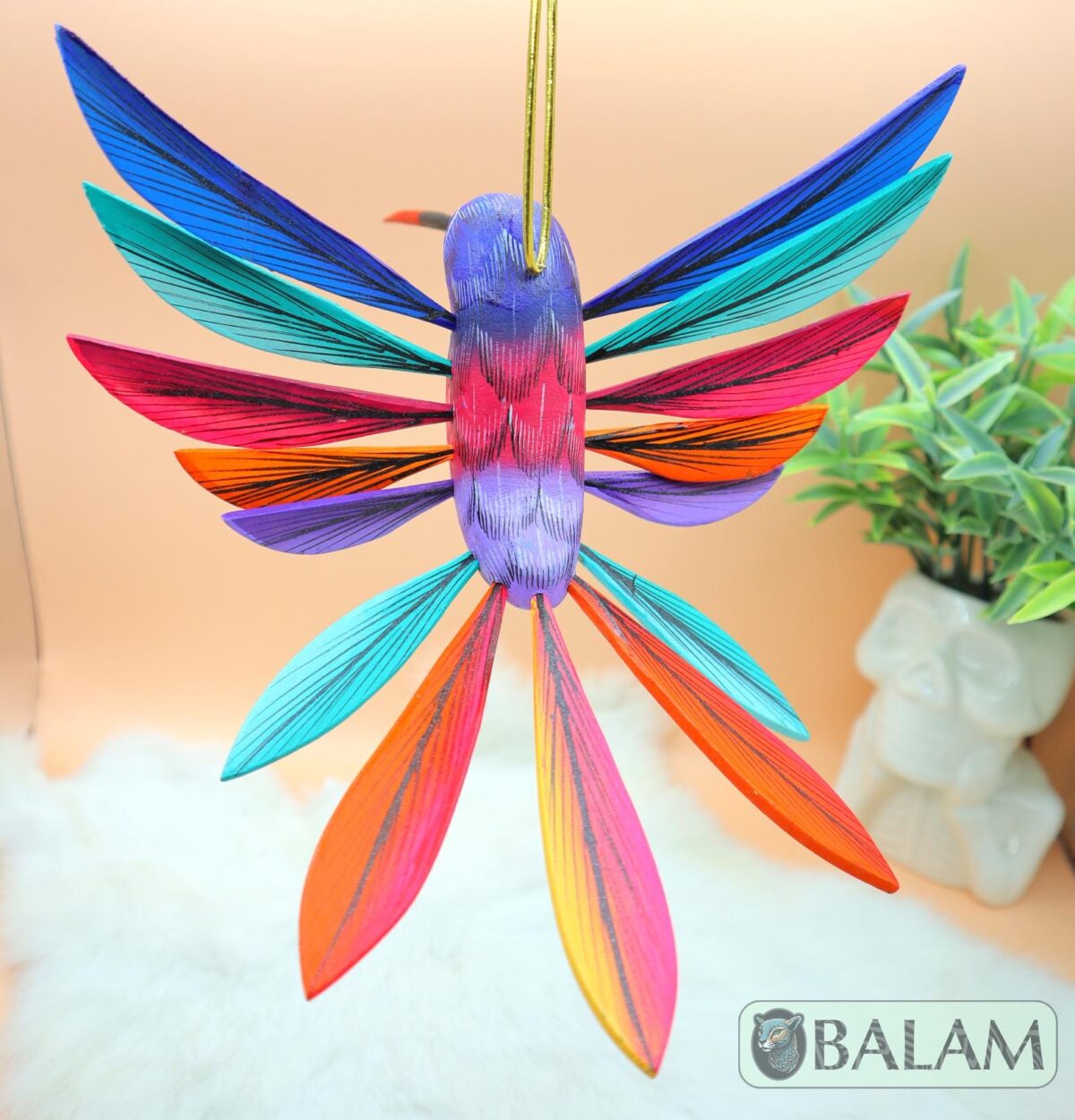 Hummingbird Alebrije, Hummingbird ornament, Wood copal sculpture, hummingbird, bird alebrije, Colibri alebrije, Big hummingbird alebrije. - Image 3