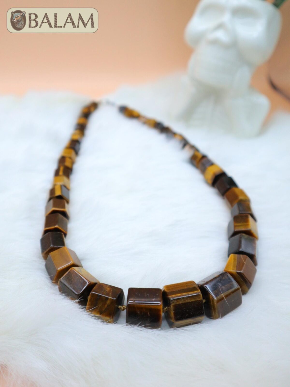 Tigers' eye necklace, The Mayan necklace, Ceremonial Necklace, tigers' eye beads.  19 inches - Image 5