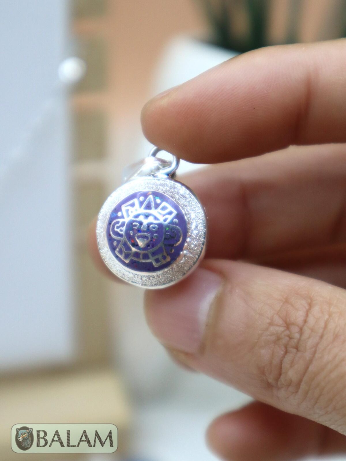 Angel Caller, Harmony ball, Chime bell pendant, 16 mm pendant (Small), 925 silver. Mayan symbols, Aztec Symbols. Read Description - Image 9