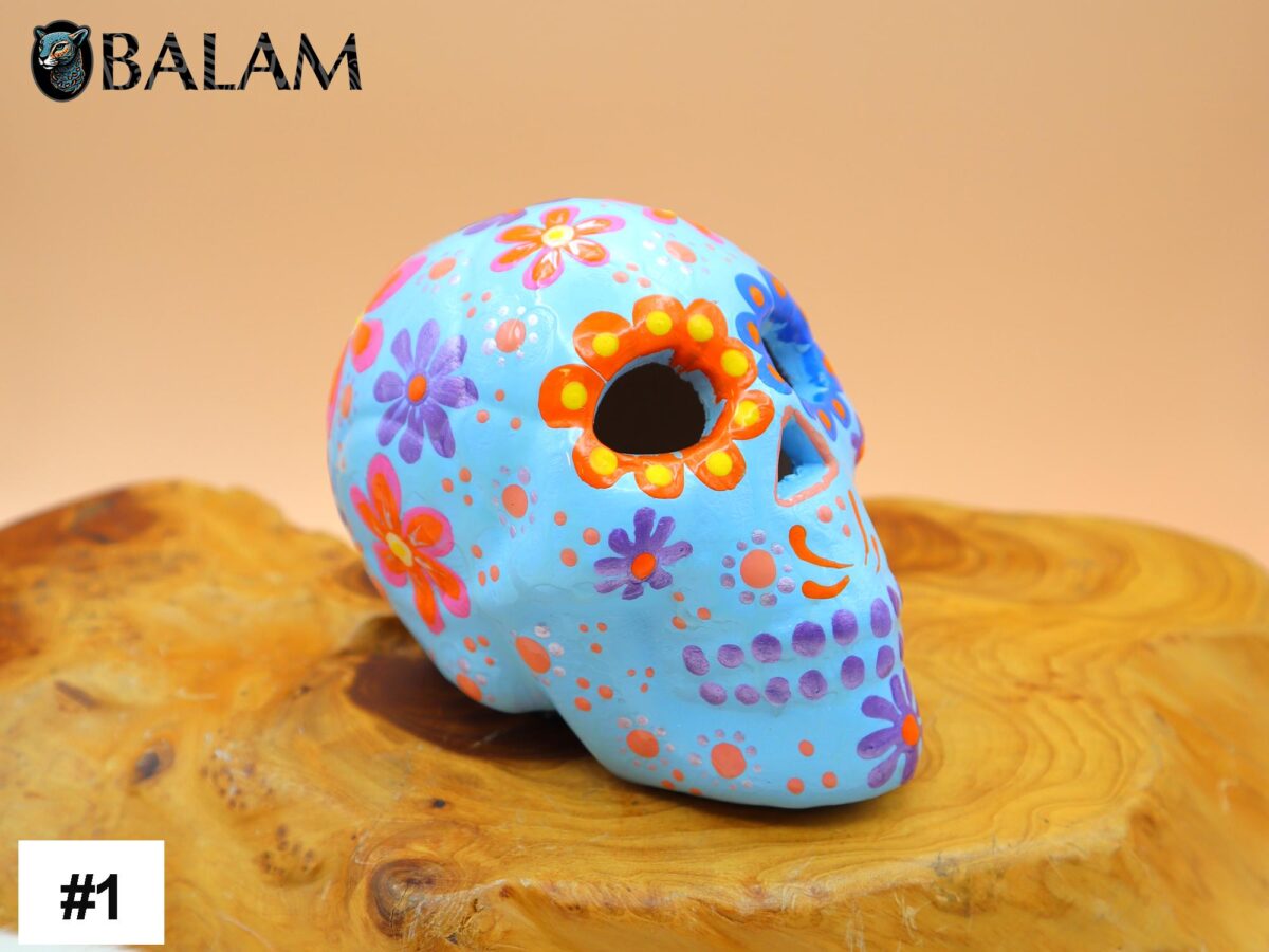 Sugar skull decor, Sugar Skull hand painted, ceramic Sugar skull, Dia de Muertos, Art skull. - Image 2