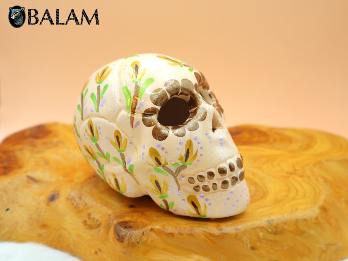 Sugar skull decor, Sugar Skull hand painted, ceramic Sugar skull, Dia de Muertos, Art skull. - Image 5